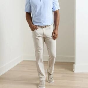 Peter Millar EB66 Performance Five-Pocket Pants Stone Beige Golf Mens 34x28